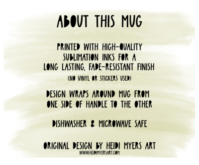 12oz Coffee Mug Faded Ol' Glory Streamers Print on White. High-quality sublimation inks on ceramic mug. Midcentury Modern Print Mug - image3